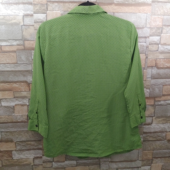 Liz Claiborne Polka Dots Green Blouse Size M - Picture 3 of 4